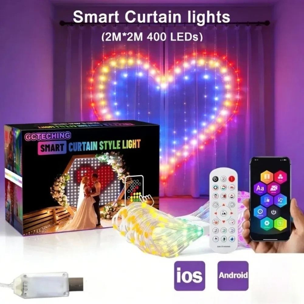 Wall Decor Lighting - Luzes de Cortina LED Pixel para