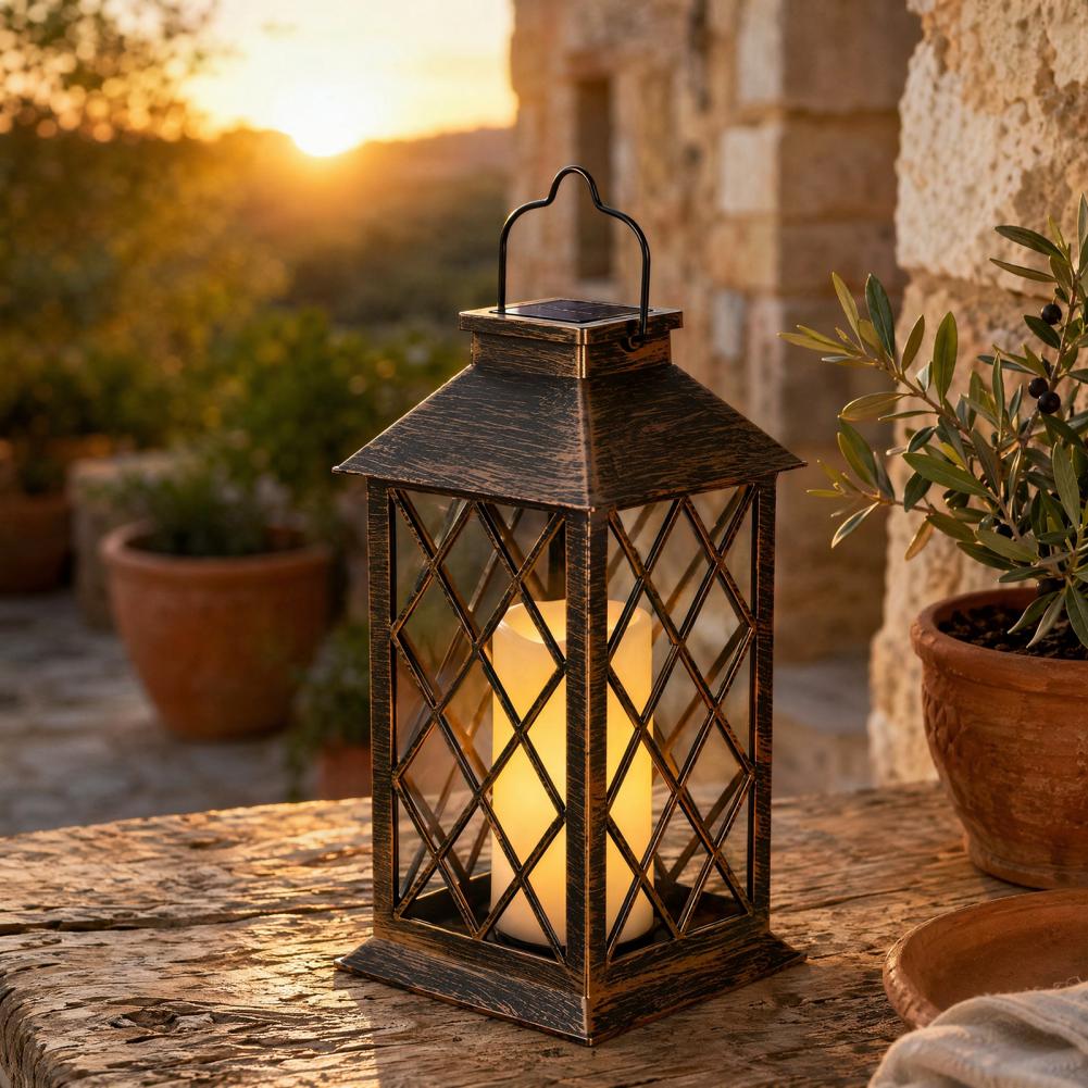 Garden Lighting Decor - Lanterna Solar Retrô, Lanterna Solar para