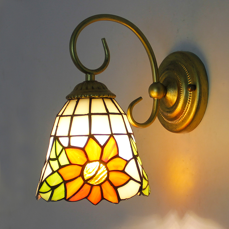 Foyer Lighting Wall Decor - Luminária de parede tiffany estilo mediterrâneo,