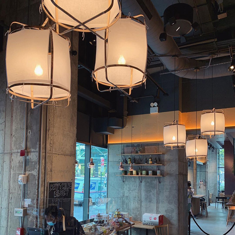 Japanese Lighting Decor - Japonês estilo silencioso lustre de linho
