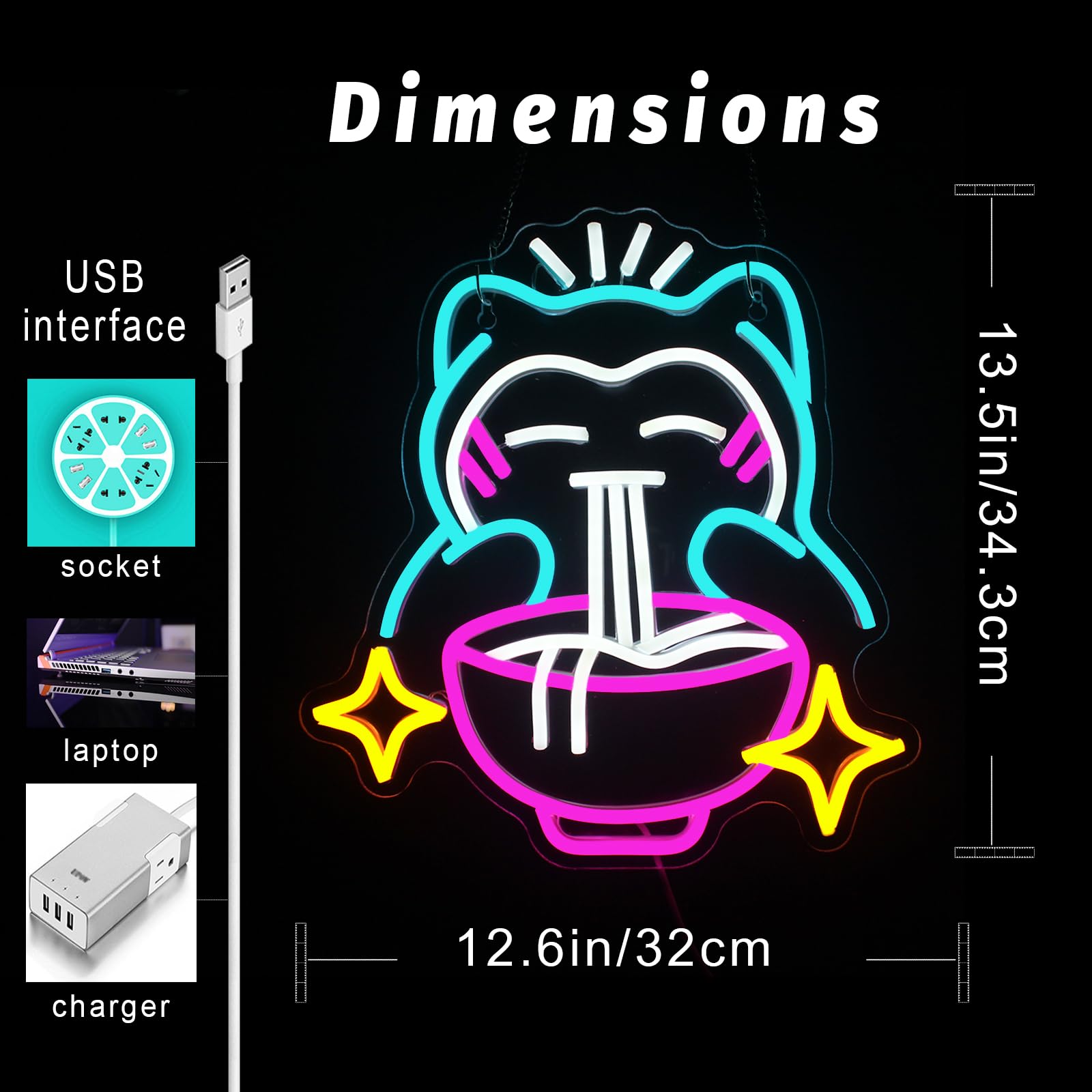Luz de néon LED Ramen – Sinal  - Japanese Lighting Decor avaliação e preço