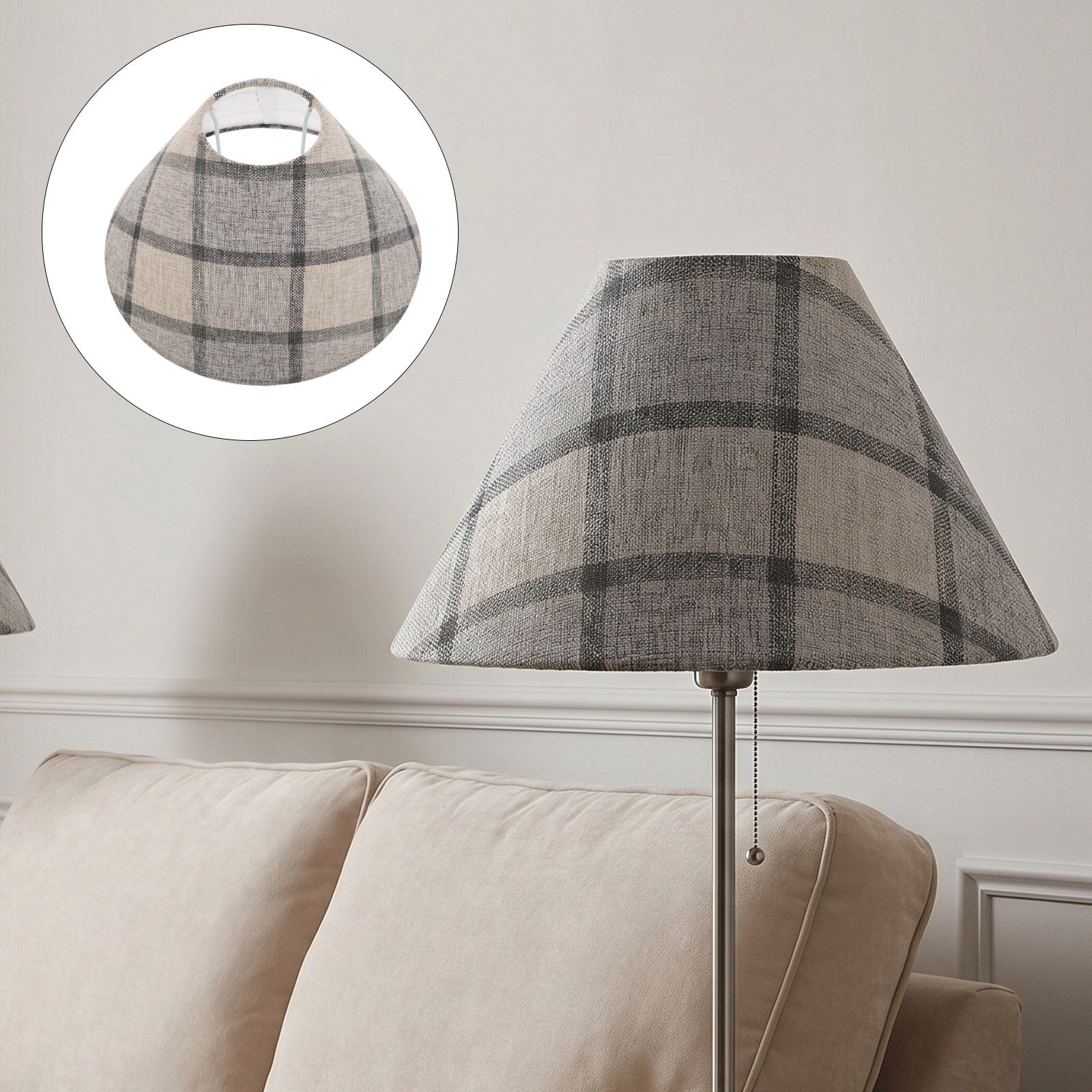 Abajur de Tecido Xadrez Atempo - Decor Timeless Lighting avaliação e preço