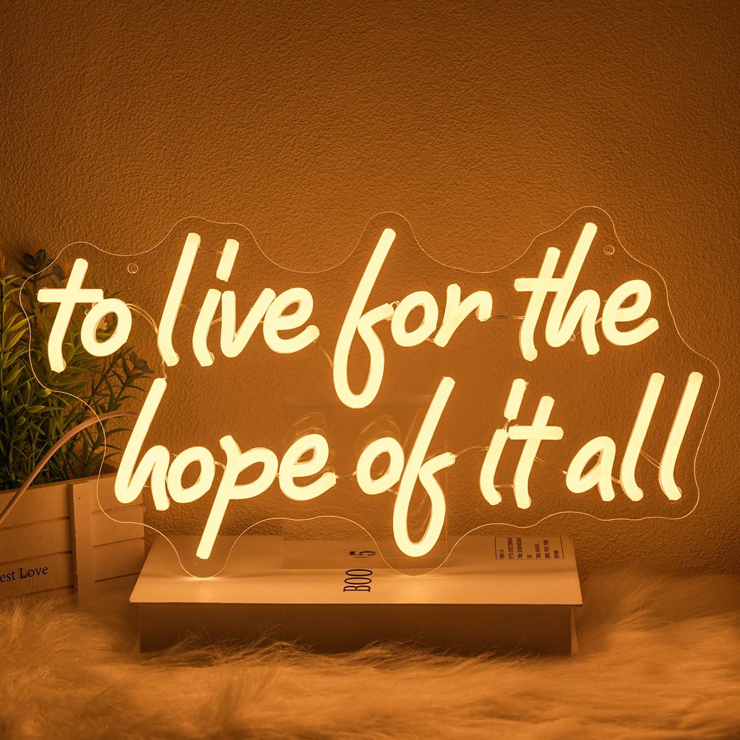 Letreiro Neon 'To Live For The - Wall Decor Lighting avaliação e preço