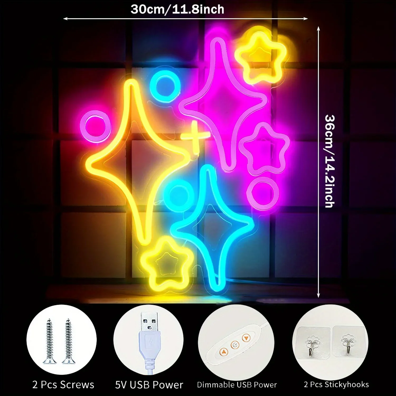Estrelas led sinal de néon dec - Home Decor Lighting Brands avaliação e preço