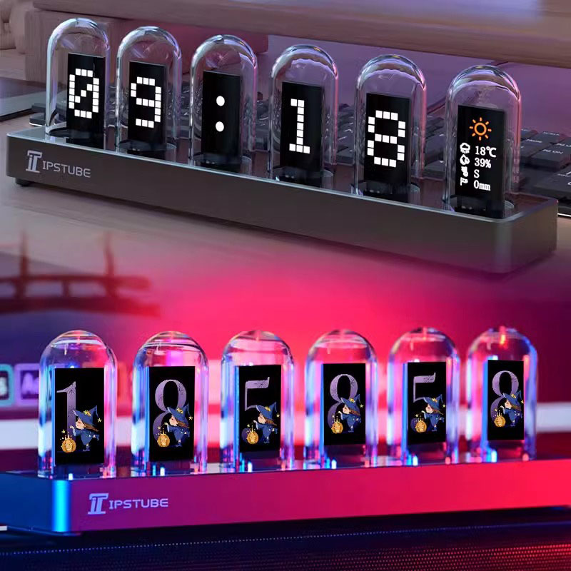 Relógio de Tubo Nixie RGB com  - Lighting Decoration Ideas For Home avaliação e preço