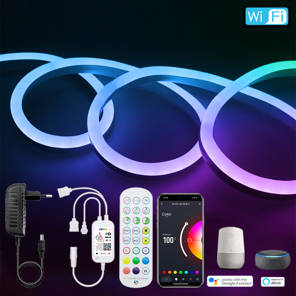 Led neon luz de tira tuya wifi - Room Decor Lighting Lamp avaliação e preço