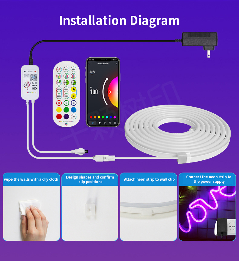 Led neon luz de tira tuya wifi - Room Decor Lighting Lamp avaliação e preço
