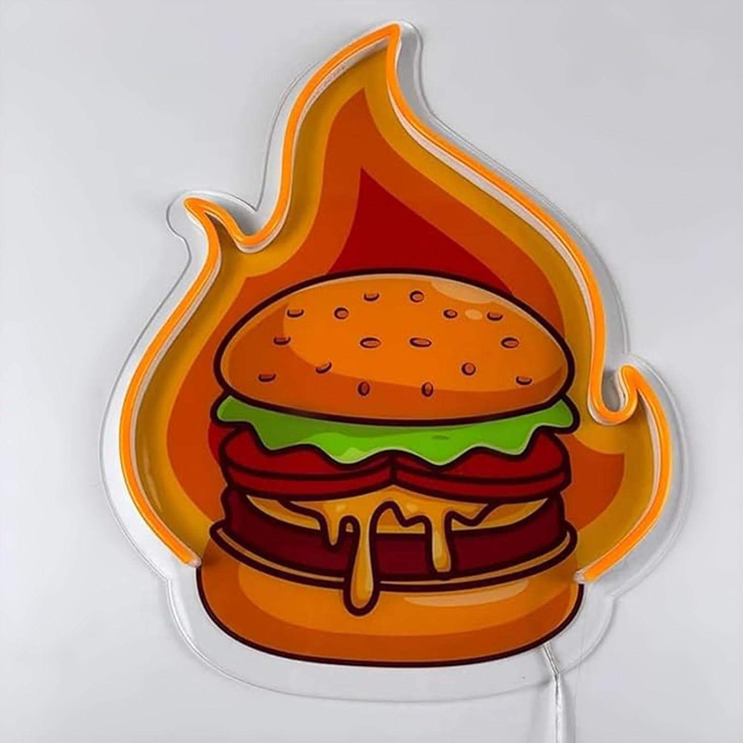 Letreiro Neon LED de Hambúrgue - Wall Decor Lighting avaliação e preço